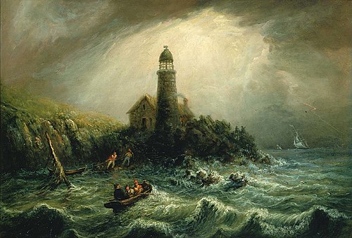 Sea View of Cape Poge Lighthouse, 1844, Charles Hubbard