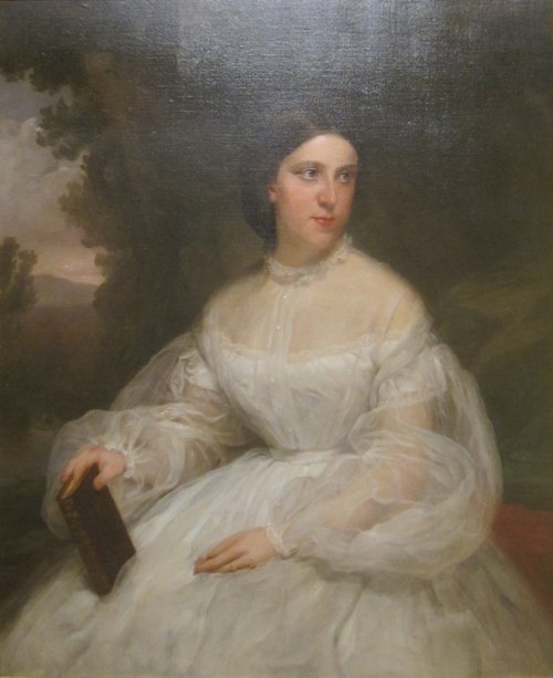 Portrait of a Woman in a White Dress, 1860, Charles Loring Elliott