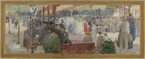 Esquisse pour la salle des fêtes de la mairie de Maisons-Alfort : Hommage au mérite, 1894, Edmond Debon