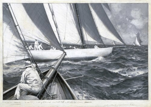 A yacht luffing, , Charles Murray Padday