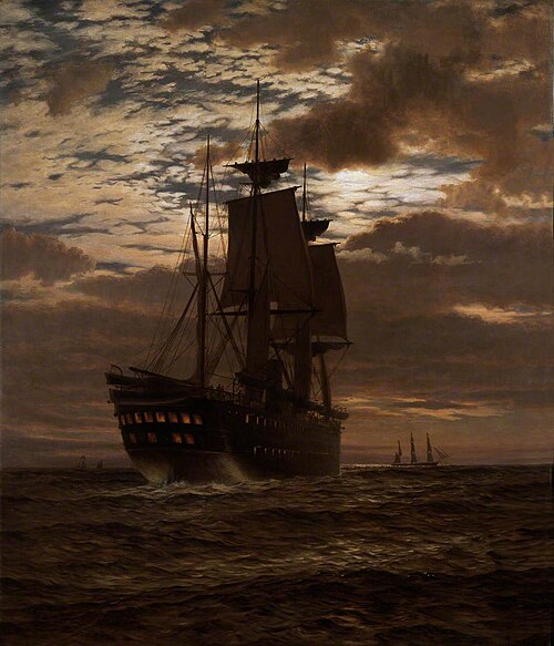 The Last Indian Troopship, HMS 'Malabar', 1881, Charles Parsons Knight