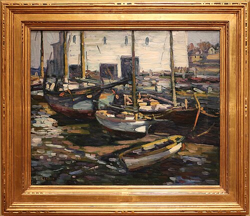 Boats in the Harbor, 1915, Charles Salis Kaelin