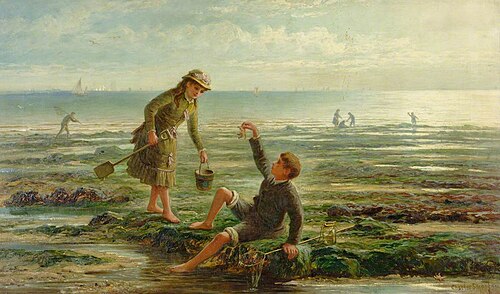 Children on a Beach, 1881, Charles Stuart
