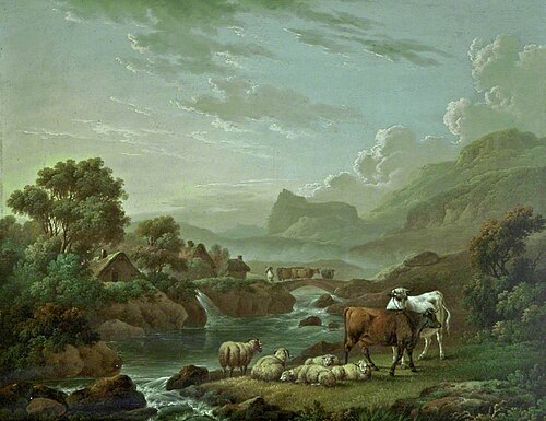 Cattle and Sheep by a Mountain Stream, 1809, Charles Towne