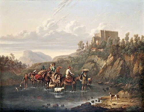 Italianate Landscape with Group of Donkeys, 1818, Charles Towne