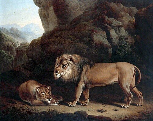 Lion and Lioness, 1820, Charles Towne