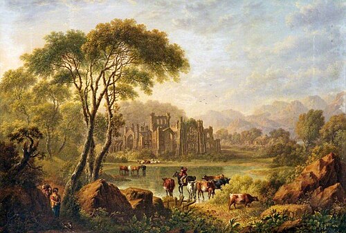 Landscape with Bolton Abbey, 1831, Charles Towne