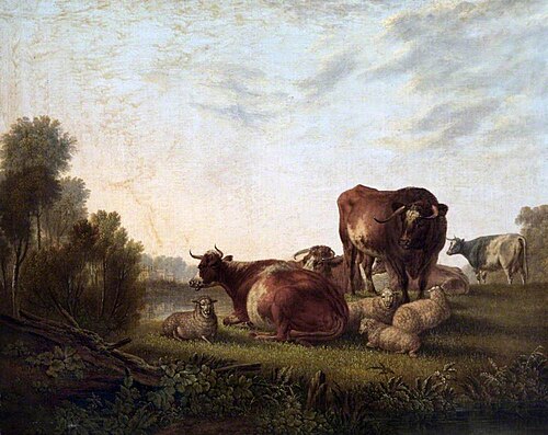 Cattle and Sheep in a Pasture, 1837, Charles Towne