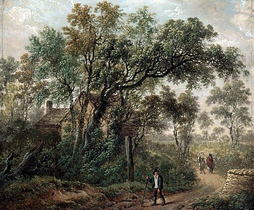A Wayfarer in a Country Lane, , Charles Towne