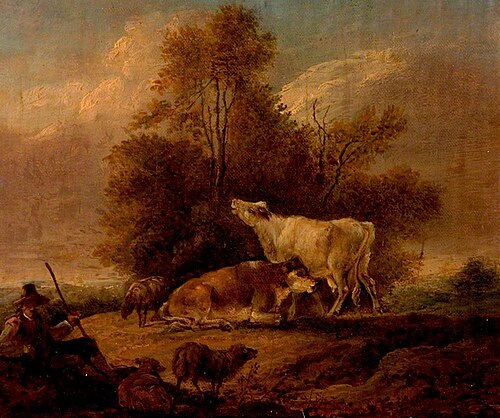Landscape with Cattle and Figures, , Charles Towne