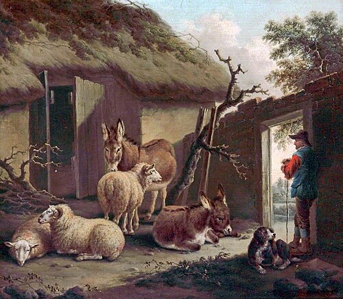 Yard with Donkeys and Sheep, , Charles Towne