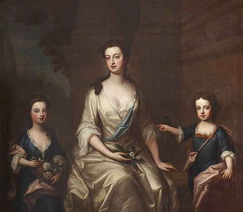 Elizabeth Felton, Countess of Bristol (1676-1741), with her Children Lady Henrietta Hervey (1703-171, 1709, Charles d'Agar