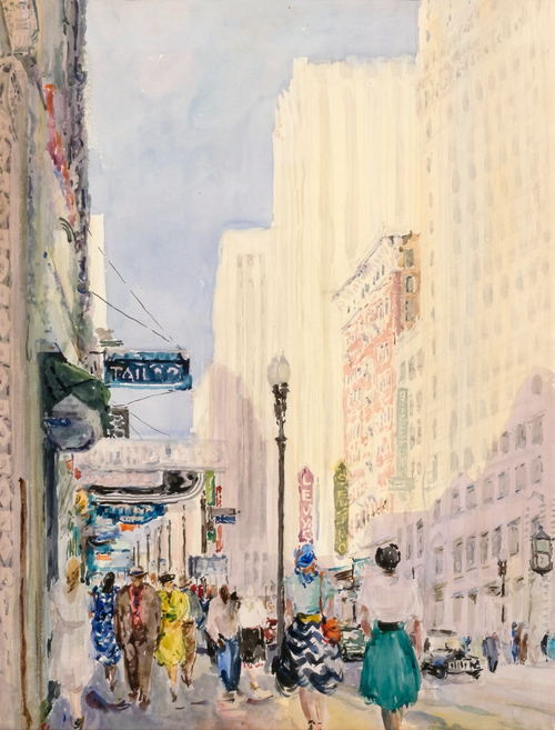 Main Street, Houston, Texas, 1939, Chen Chi