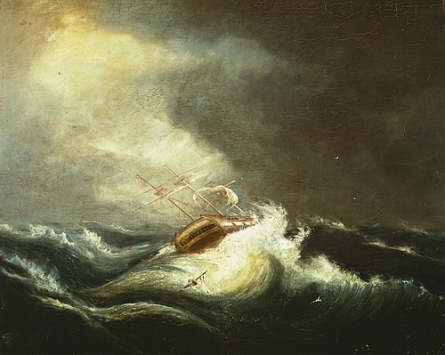 Ship in Storm, 1823, Chester Harding