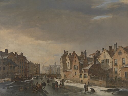 Scène d'Hiver à Gand, 1838, Pierre François Noter