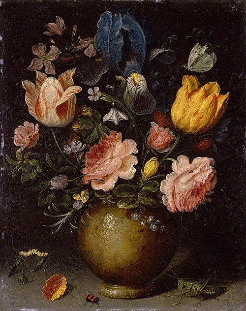 Floral Study with Insects in the Foreground, , Andries Daniels