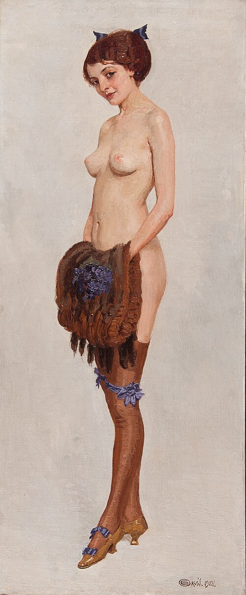 Lady with a Muff, 1912, Edward Okuń