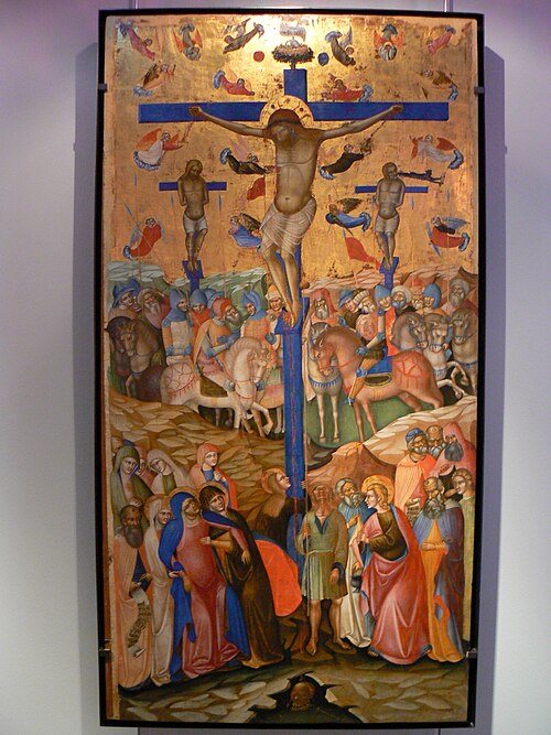La crucifixion, 1350, Maître du Crucifix de Pesaro