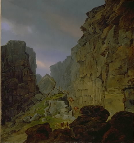 The Southern Entrance to Almannagiaa near Thingvalla in Iceland, 1832, Christian Ezdorf
