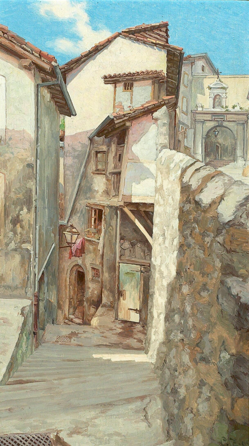 Mediterranean street view., 1909, Christian Zacho