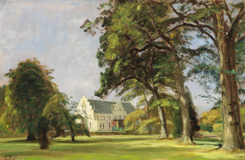 A manor house seen from the park., 1901, Christian Zacho