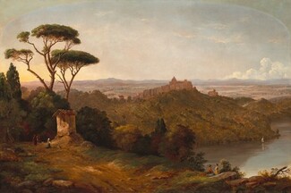Castle Gondolfo, Lake Albano, Italy, 1852, Christopher Pearse Cranch