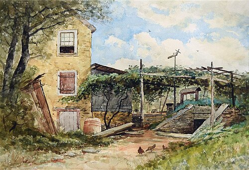 Landscape, Winter Farm Home, 1886, Christopher Shearer