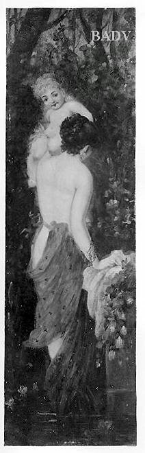 Weibliche allegorische Figur mit Kind auf der Schulter, 1869, Hans Makart