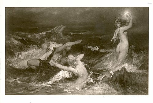 Alberich und die Rheintöchter, 1865, Hans Makart