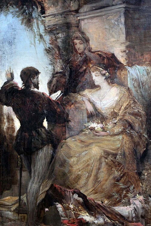 Tasso and Eleonore d'Este, 1869, Hans Makart