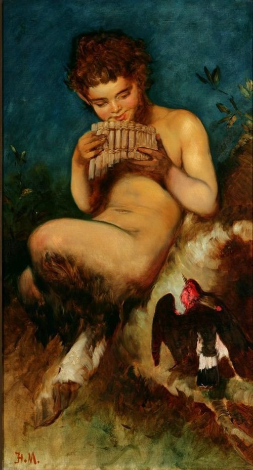 Faune avec flûte de pan., 1870, Hans Makart