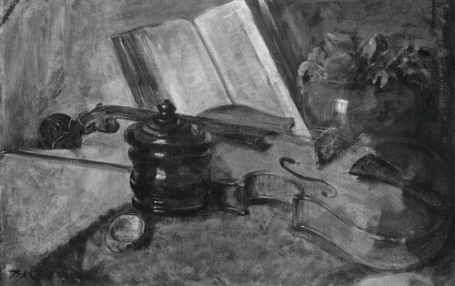 Nature morte au violon, 1876, Hans Makart
