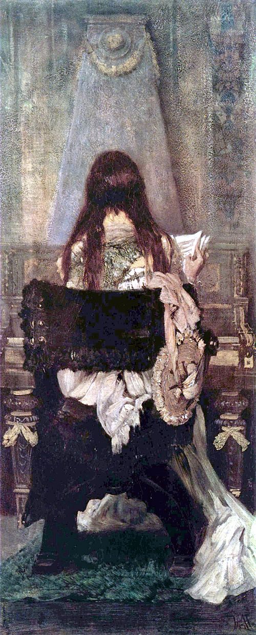 Femme à l'épinette, 1871, Hans Makart