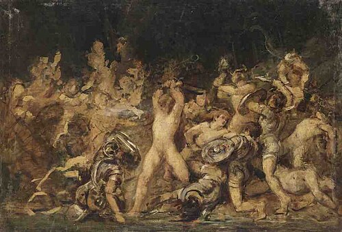 Kampf zwischen Römern und Germanen (Umkreis), , Hans Makart