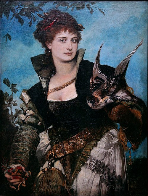 The Falconess, 1880, Hans Makart