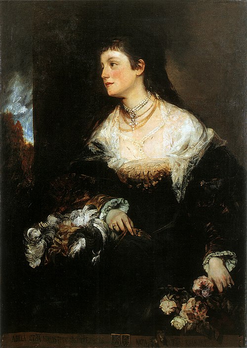 Podobizna hraběnky Valdštejnové, rozené Kálnoky, 1874, Hans Makart