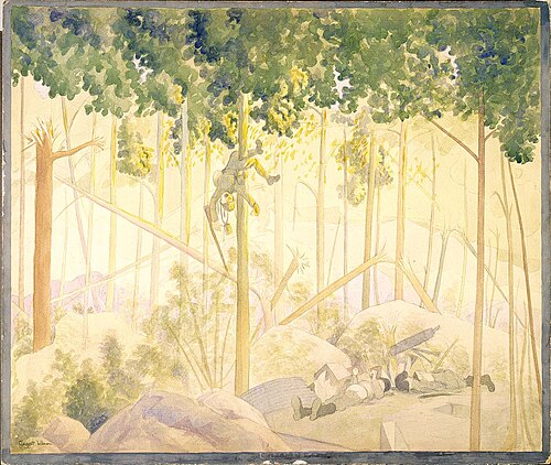 Early June Morning, Bois de Belleau--Sniper Who Had Been Potted During the Night, 1919, Claggett Wilson