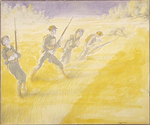 First Attack on the Bois de Belleau, June 6, 1918, at Five O'Clock--3rd Battalion, 5th Regiment of M, 1919, Claggett Wilson