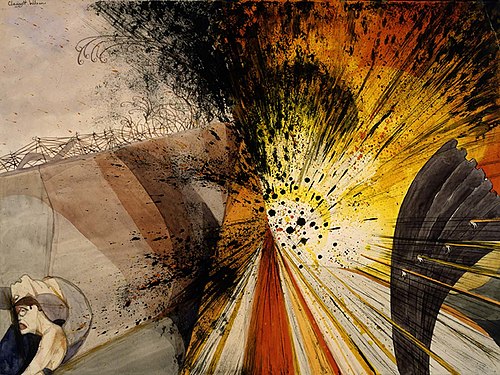 Flower of Death--The Bursting of a Heavy Shell--Not as It Looks, but as It Feels and Sounds and Smel, 1919, Claggett Wilson
