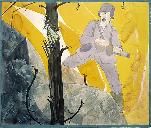 Grenadier Cut Off in the Flaming Woods, 1919, Claggett Wilson