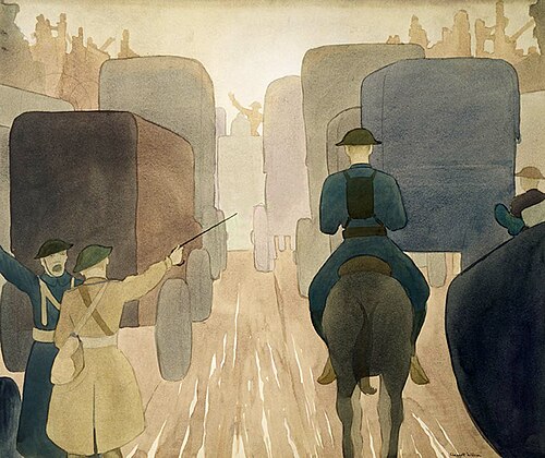 Marine Brigade Moving up for the St. Mihiel Attack, 1919, Claggett Wilson