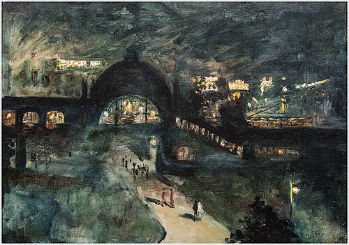 Gare Nollendorfplatz la nuit, 1925, Lesser Ury