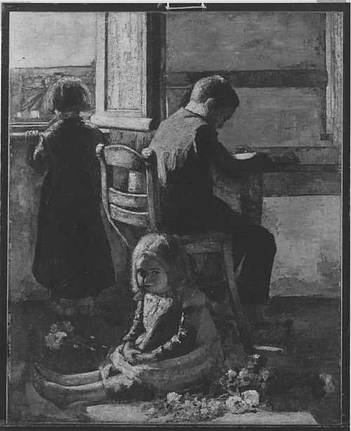 Interieur mit Kindern (Die Geschwister), 1883, Lesser Ury