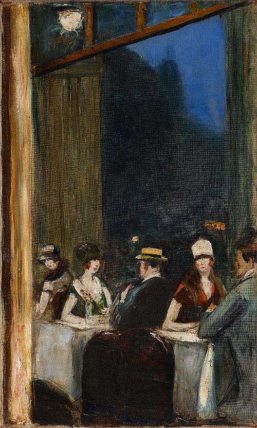 Café Scene in Paris, 1928, Lesser Ury
