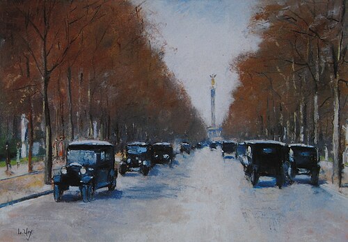 Tiergartenallee mit Siegessäule, 1925, Lesser Ury