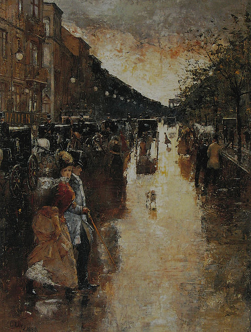 Unter den Linden after the Rain, 1888, Lesser Ury