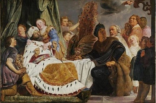 Belshazzar's great feast, during which he and his courtiers desecrate the golden and silver vessels , 1625, Pieter De Grebber
