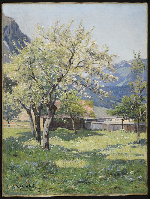 Au printemps à Aeschi, 1892, Achille Koetschet