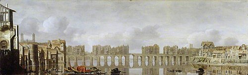Old London Bridge, 1630, Claude de Jongh
