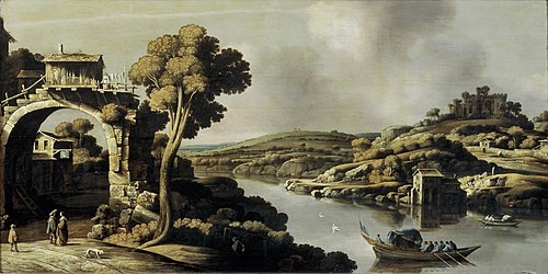 River landscape with a rowing boat, 1635, Claude de Jongh